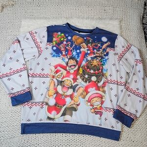 Festive Anime Graphic Lightweight Ugly Christmas Sweater